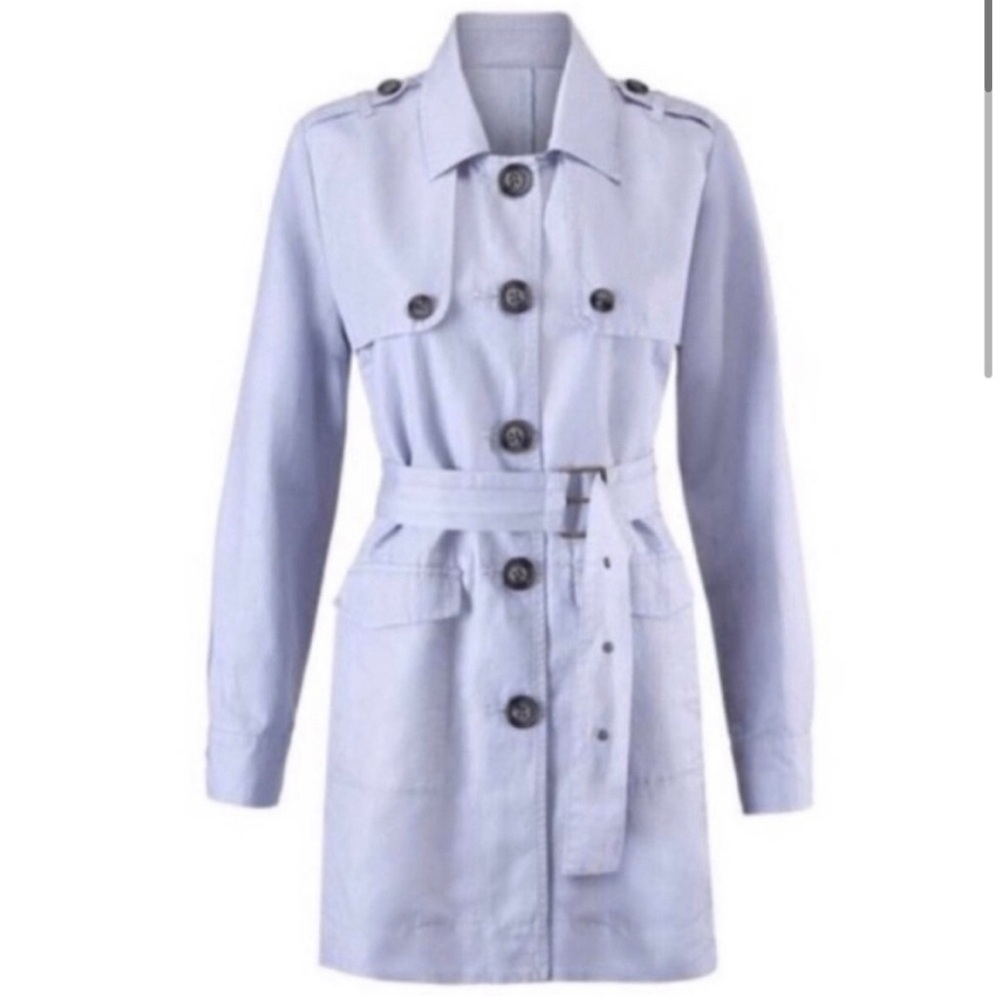 CAbi Blue/Gray Tanner Trench Coat Sz.M - Picture 2 of 16